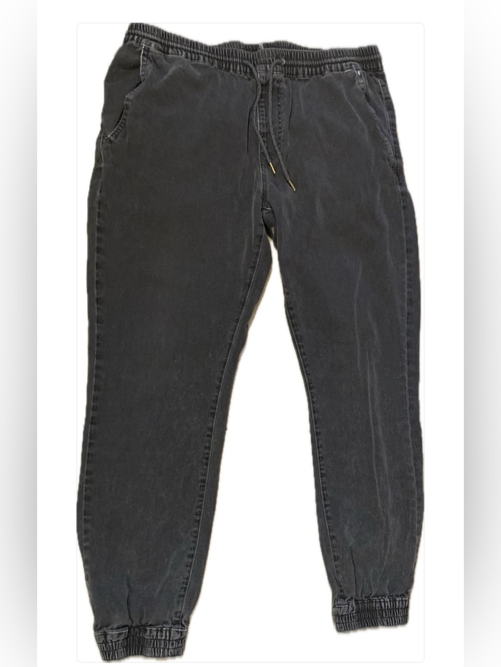 Volcom Washed Black Joggers XL | Elastic Cuff Streetwear Pants Men’s